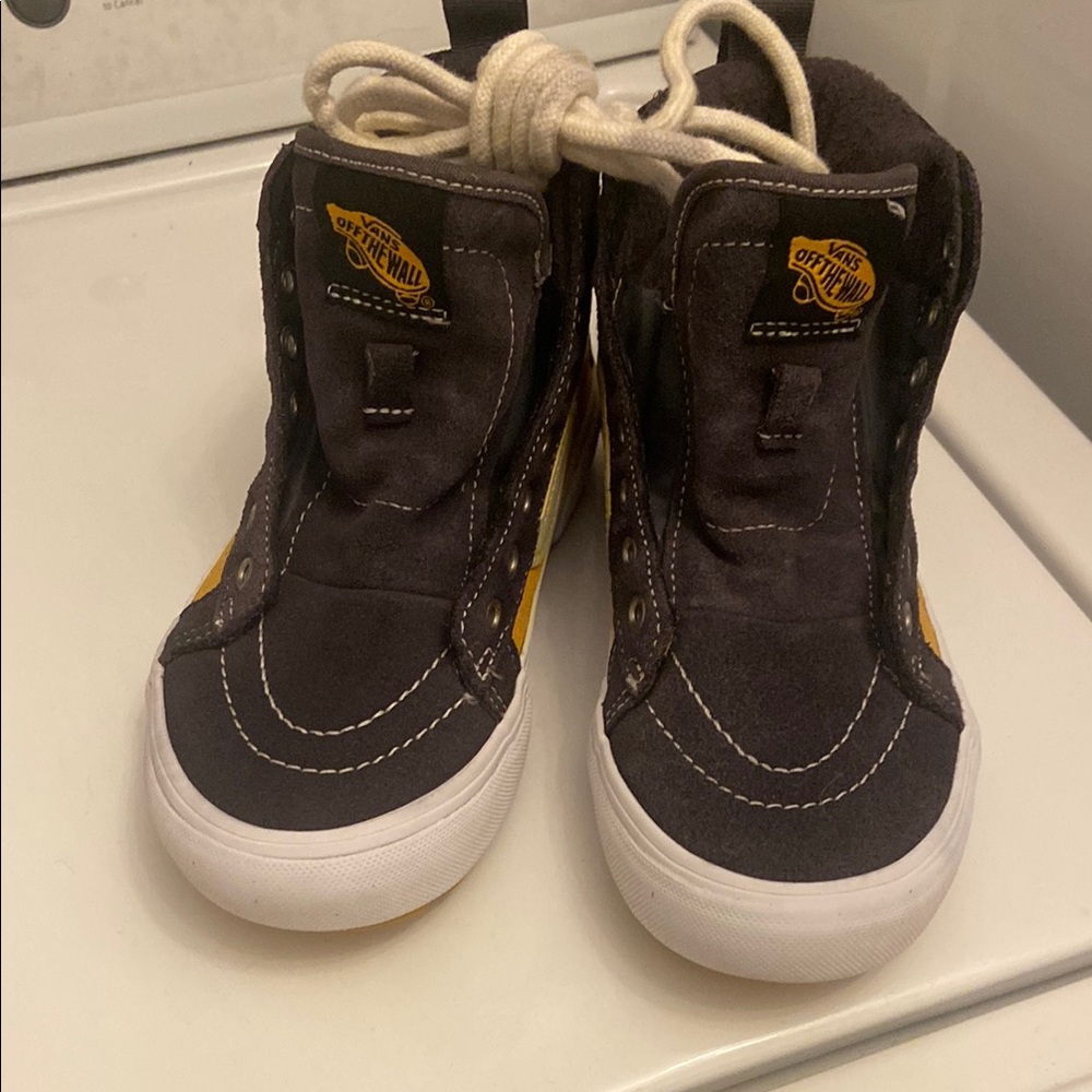 Vans Kids High-Top Sneakers - Black and Yellow